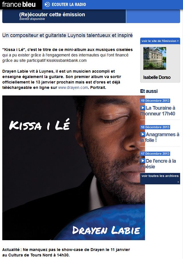 Drayen sur France Bleu Touraine